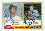 Rudy May & Don Sutton Signed 1981 Topps Baseball Card - ERA Leaders - PastPros