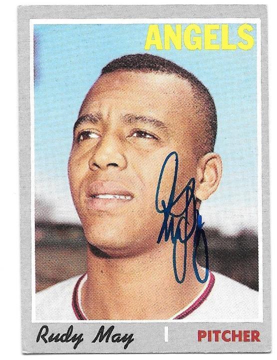 Rudy May Signed 1970 Topps Baseball Card - California Angels - PastPros