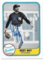 Rudy May Signed 1981 Fleer Baseball Card - New York Yankees