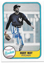 Rudy May Signed 1981 Fleer Baseball Card - New York Yankees - PastPros