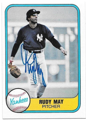 Rudy May Signed 1981 Fleer Baseball Card - New York Yankees - PastPros