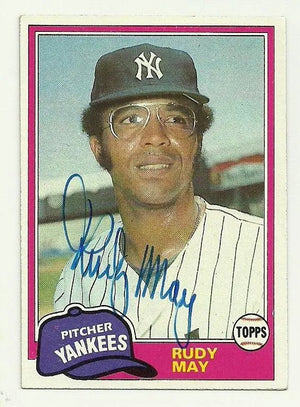Rudy May Signed 1981 Topps Baseball Card - New York Yankees