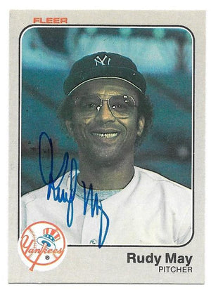 Rudy May Signed 1983 Fleer Baseball Card - New York Yankees - PastPros