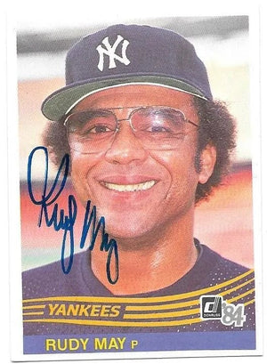 Rudy May Signed 1984 Donruss Baseball Card - New York Yankees