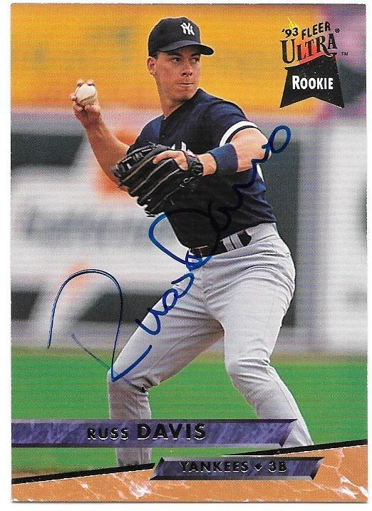 Russ Davis Signed 1993 Fleer Ultra Baseball Card - New York Yankees - PastPros