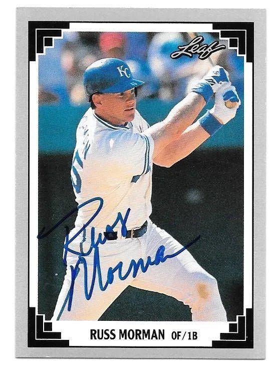 Russ Morman Signed 1991 Leaf Baseball Card - Kansas City Royals