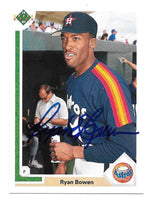 Ryan Bowen Signed 1991 Upper Deck Baseball Card - Houston Astros