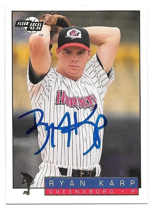 Ryan Karp Signed 1993-94 Fleer Excel Baseball Card - Greensboro Hornets