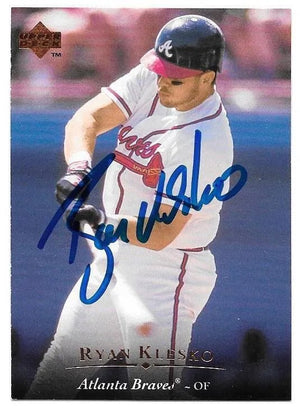 Ryan Klesko Signed 1995 Upper Deck Baseball Card - Atlanta Braves