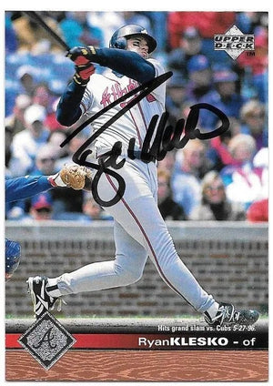 Ryan Klesko Signed 1997 Upper Deck Baseball Card - Atlanta Braves