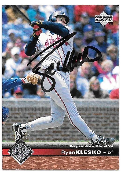 Ryan Klesko Signed 1997 Upper Deck Baseball Card - Atlanta Braves - PastPros