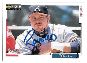 Ryan Klesko Signed 1998 Collector's Choice Baseball Card - Atlanta Braves - PastPros