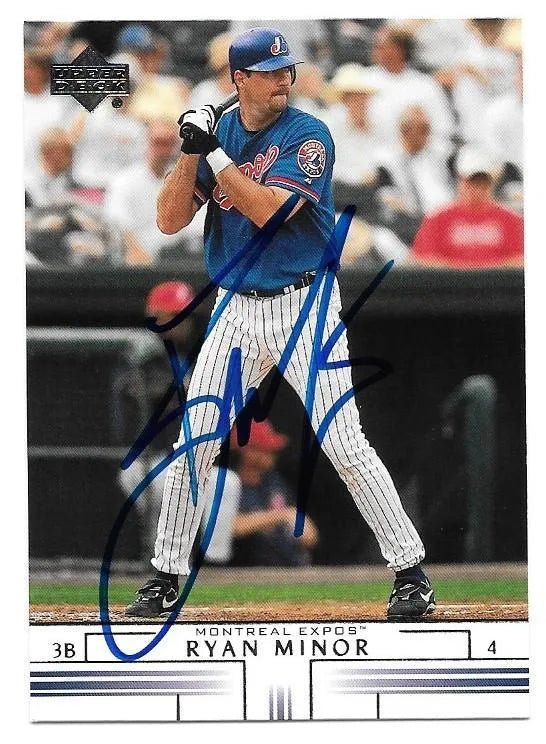Ryan Minor Signed 2002 Upper Deck Baseball Card - Montreal Expos