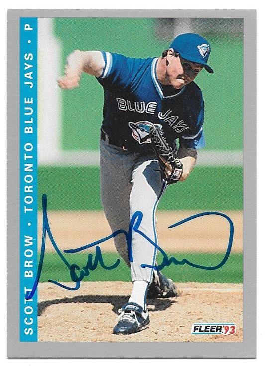 Scott Brow Signed 1993 Fleer Baseball Card - Toronto Blue Jays - PastPros