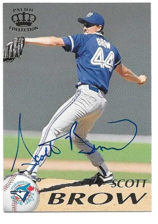 Scott Brow Signed 1995 Pacific Baseball Card - Toronto Blue Jays