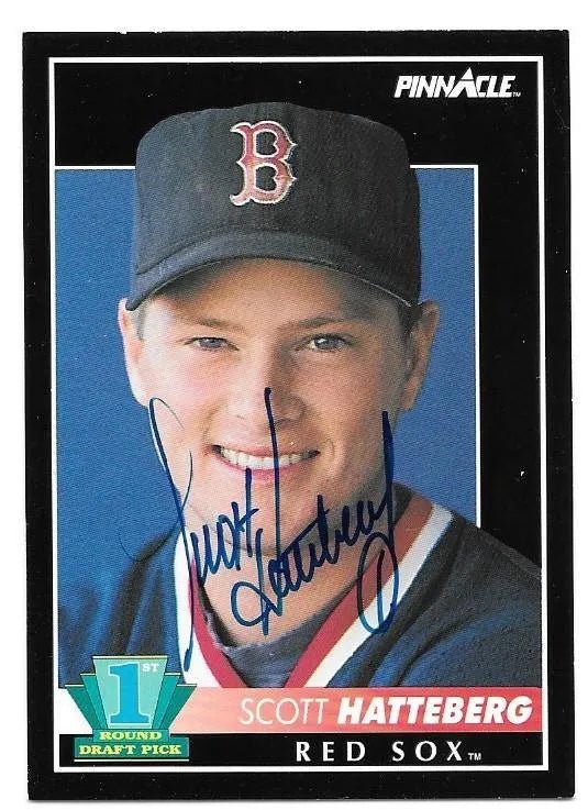 Scott Hatteberg Signed 1992 Pinnacle Baseball Card - Boston Red Sox