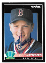 Scott Hatteberg Signed 1992 Pinnacle Baseball Card - Boston Red Sox