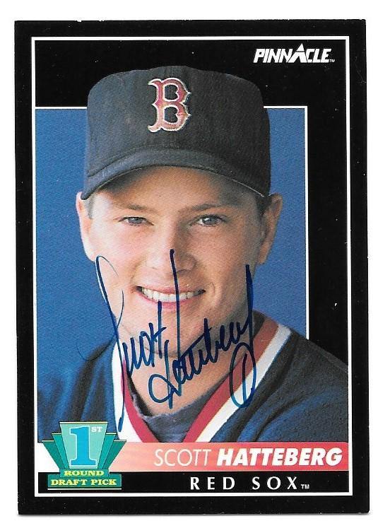 Scott Hatteberg Signed 1992 Pinnacle Baseball Card - Boston Red Sox - PastPros