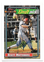 Scott Hatteberg Signed 1992 Topps Baseball Card - Boston Red Sox