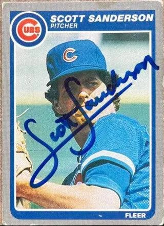 Scott Sanderson Signed 1985 Fleer Baseball Card - Chicago Cubs