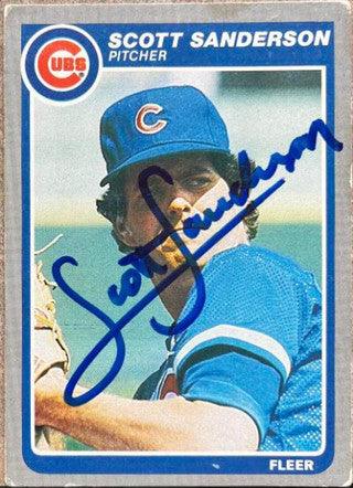 Scott Sanderson Signed 1985 Fleer Baseball Card - Chicago Cubs - PastPros