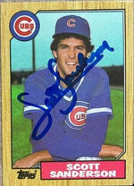 Scott Sanderson Signed 1987 Topps Baseball Card - Chicago Cubs