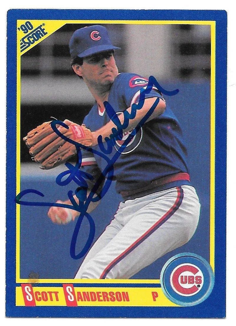 Scott Sanderson Signed 1990 Score Baseball Card - Chicago Cubs