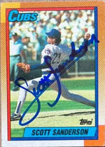 Scott Sanderson Signed 1990 Topps Baseball Card - Chicago Cubs