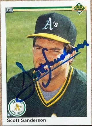 Scott Sanderson Signed 1990 Upper Deck Baseball Card - Oakland A's