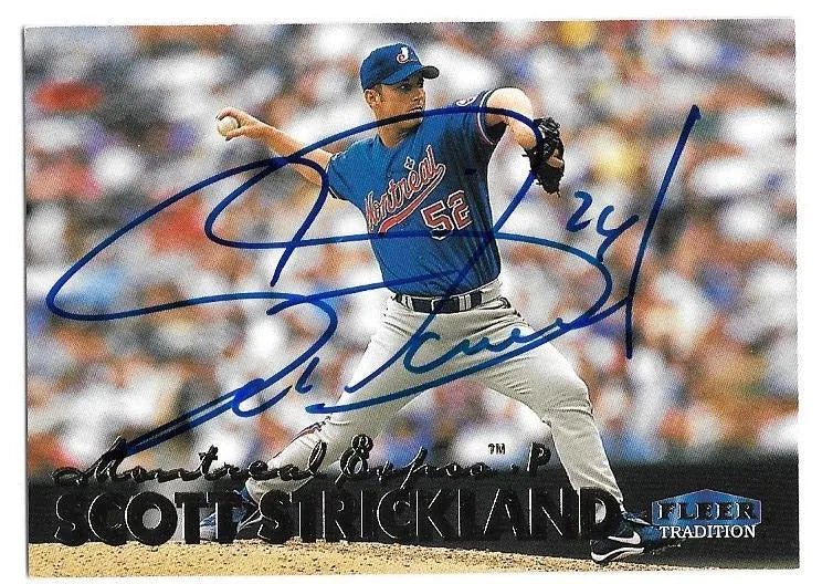 Scott Strickland Signed 1998 Fleer Tradition Baseball Card - Montreal Expos