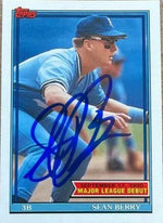 Sean Berry Signed 1991 Topps MLB Debut Baseball Card - Kansas City Royals