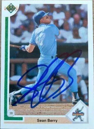 Sean Berry Signed 1991 Upper Deck Baseball Card - Kansas City Royals