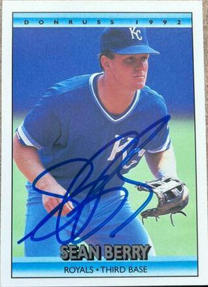 Sean Berry Signed 1992 Donruss Baseball Card - Kansas City Royals - PastPros