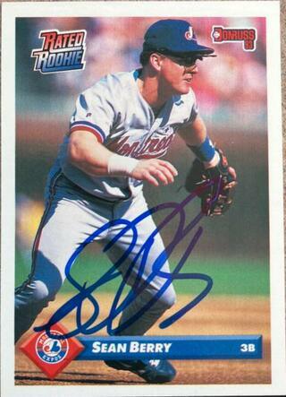 Sean Berry Signed 1993 Donruss Baseball Card - Montreal Expos - PastPros