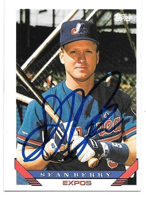Sean Berry Signed 1993 Topps Baseball Card - Montreal Expos