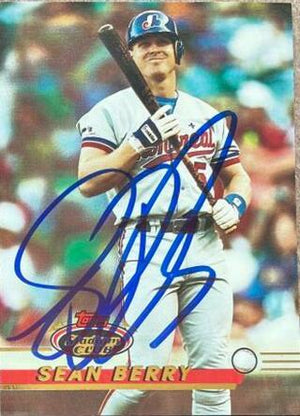 Sean Berry Signed 1993 Topps Stadium Club Baseball Card - Montreal Expos - PastPros