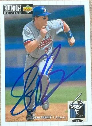 Sean Berry Signed 1994 Collector's Choice Baseball Card - Montreal Expos
