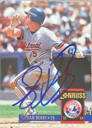 Sean Berry Signed 1994 Donruss Baseball Card - Montreal Expos