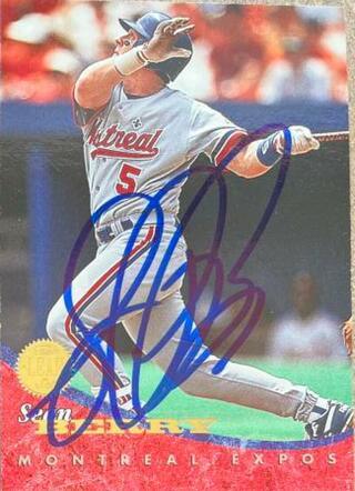 Sean Berry Signed 1994 Leaf Baseball Card - Montreal Expos - PastPros