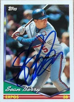 Sean Berry Signed 1994 Topps Baseball Card - Montreal Expos
