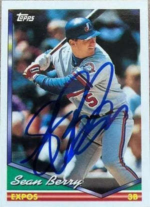 Sean Berry Signed 1994 Topps Baseball Card - Montreal Expos