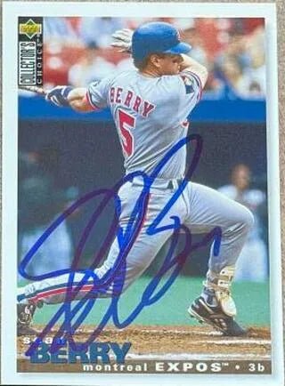 Sean Berry Signed 1995 Collector's Choice Baseball Card - Montreal Expos