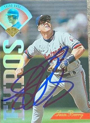 Sean Berry Signed 1995 Leaf Baseball Card - Montreal Expos - PastPros