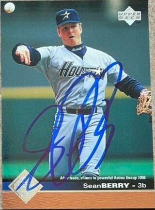 Sean Berry Signed 1997 Upper Deck Baseball Card - Houston Astros - PastPros
