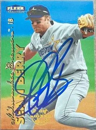 Sean Berry Signed 1999 Fleer Tradition Baseball Card - Houston Astros