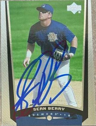 Sean Berry Signed 1999 Upper Deck Baseball Card - Milwaukee Brewers - PastPros