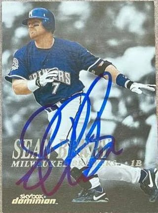 Sean Berry Signed 2000 Skybox Dominion Baseball Card - Milwaukee Brewers