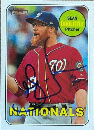 Sean Doolittle Signed 2018 Topps Heritage Baseball Card - Washington Nationals - PastPros