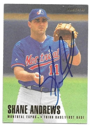 Shane Andrews Signed 1996 Fleer Baseball Card -  Montreal Expos