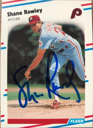 Shane Rawley Signed 1988 Fleer Baseball Card - Philadelphia Phillies - PastPros